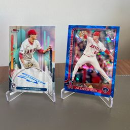 Samuel Aldegheri (Los Angeles Angels) 2025 Topps Finest Rookie Auto Refractor & 2025 Topps Chrome Sapphire Rookie Card