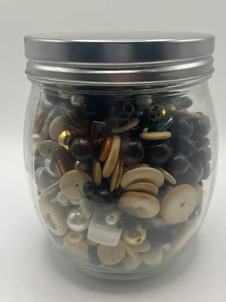 Over 2 Pounds! Jar Of Vintage Beads