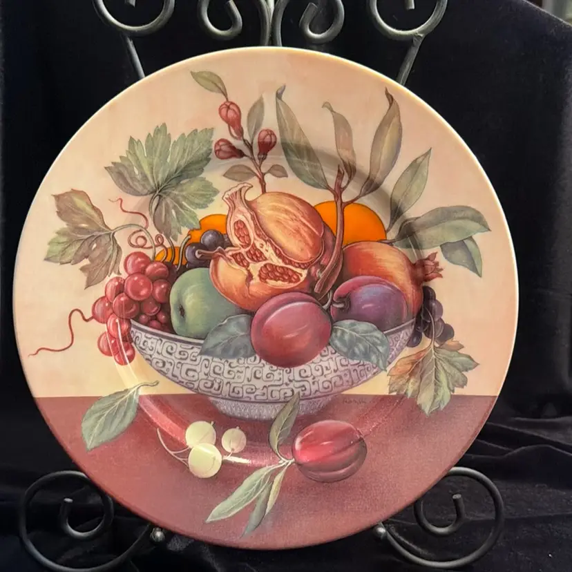 I. Godinger Limoges Hand-Decorated Fruit Plate