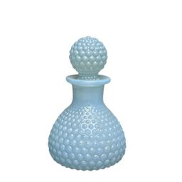 Vintage Hobnail Aqua Blue Opalescent Perfume Bottle
