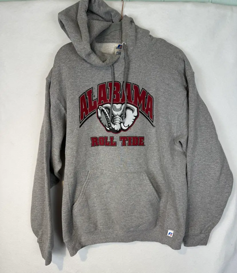 Vintage Russell University Of Alabama Crimson Tide Hoodie Large Gray