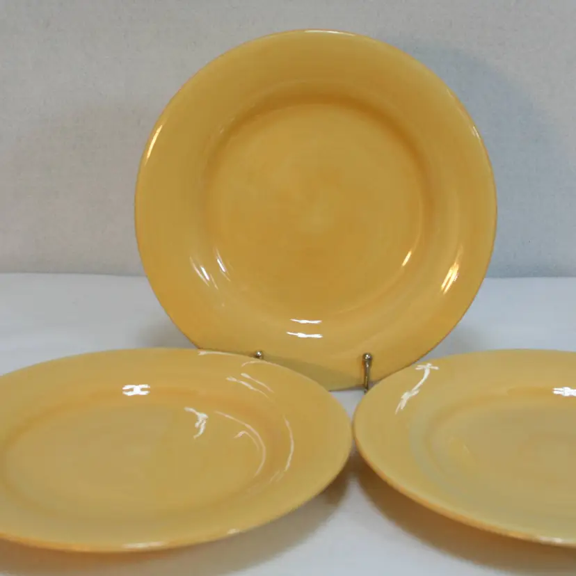 Tabletops Gallery Avellino Hand Painted Yellow Gold 9.5" Salad Plates set of 3