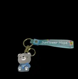 Cute Adorable Blue Bear Key  Chain / Bag Clip. That GLOWS!!!