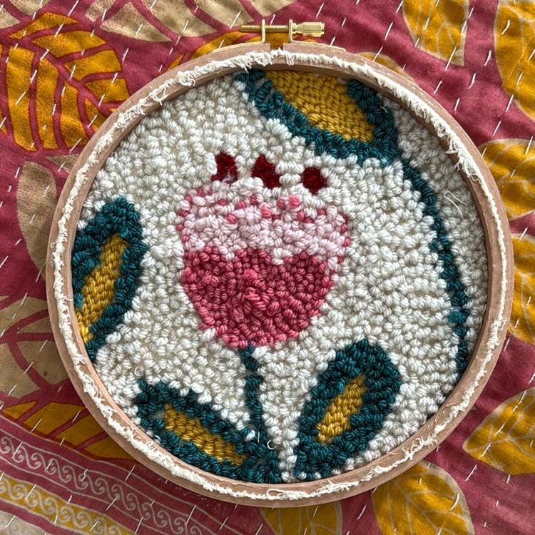 Made By Me - Pink Flower Punch Needle