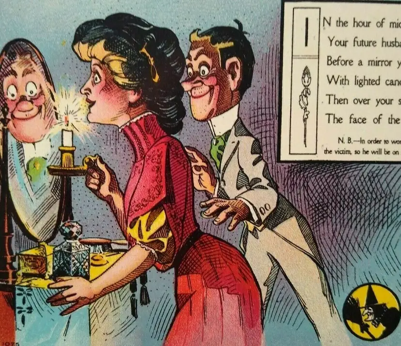 Halloween Postcard Nash Comical Poem Witch Series 1075 Original Unused Vintage