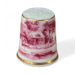 Vintage AK KAISER Country Farmhouse Old Mill Scene Collecta Thimble