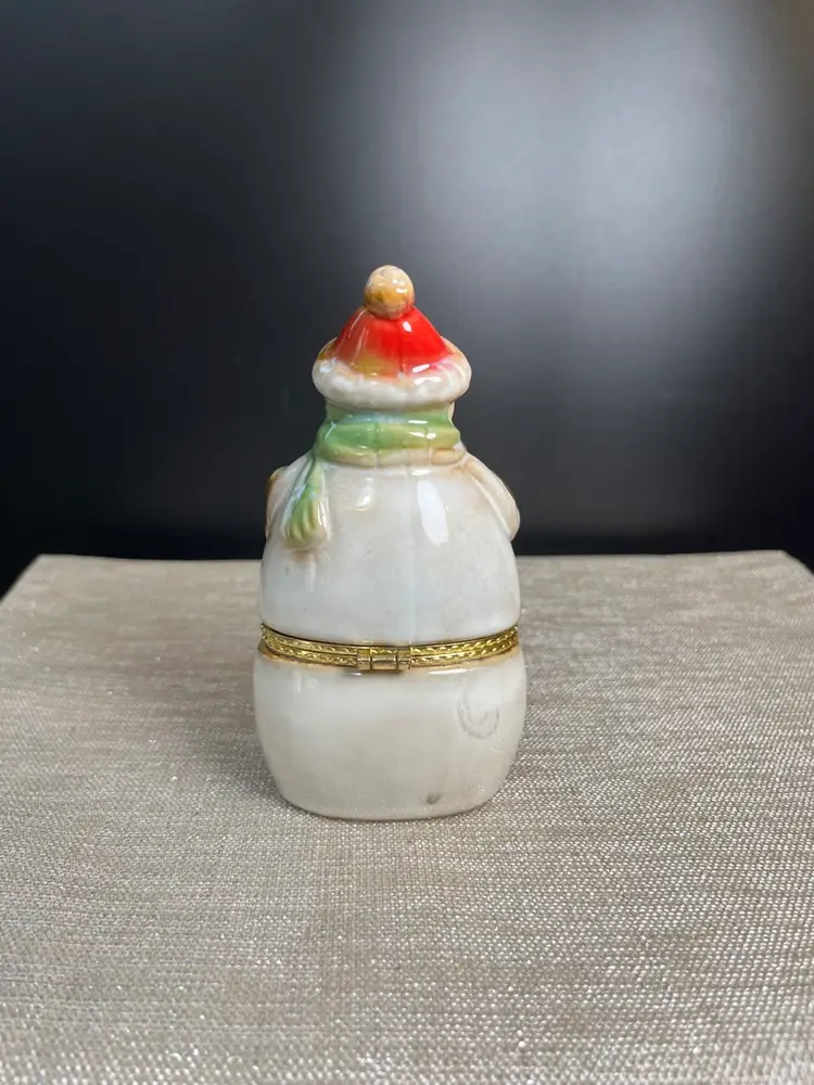 Vintage Snowman Trinket Box