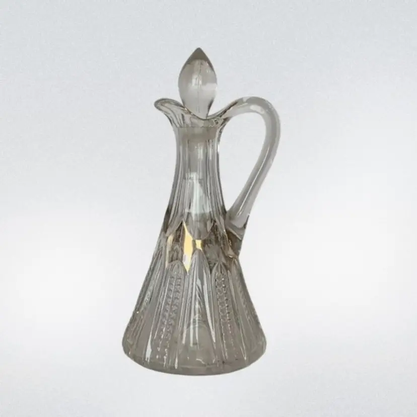 Antique Cruet Heisey, A.H. & Co. #315 Paneled Cane Early 1900’s Gold Flashed