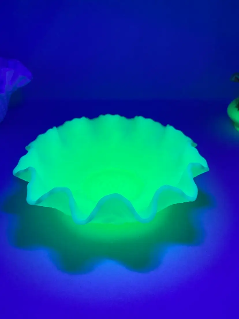 Vintage Fenton Custard Candy Dish! Persian Medallion Pattern! Produced in Satin Glass during the 1970s! 2 3/4” Tall 7” Wide! Embossed!