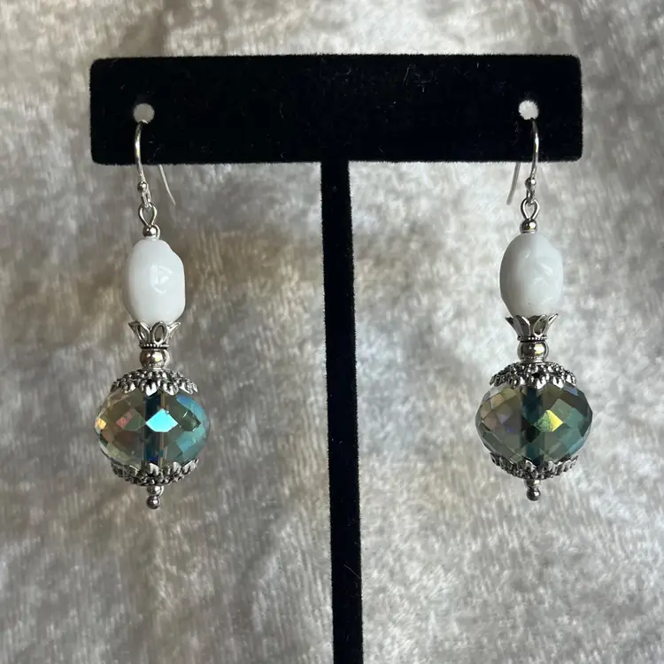 #92 "Blingy Blang" - Mini Perfume Bottle - Handmade by Me -- AB Glass Earrings