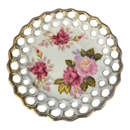 Vintage Castle China Japan Plate – 6” – Hand Painted Roses