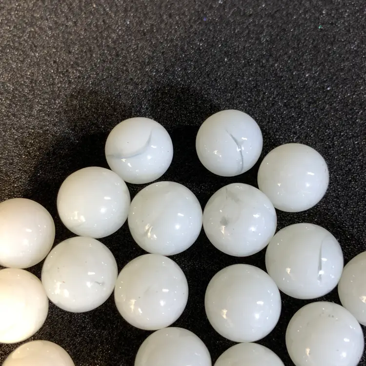 21-White Glass Marbles 7/16"