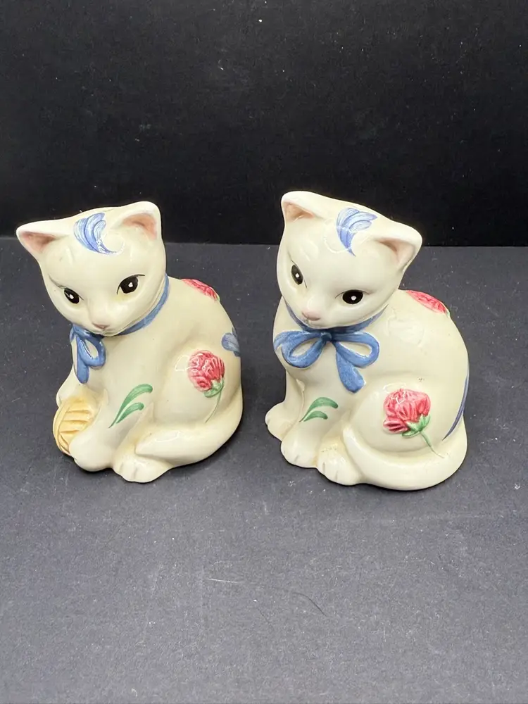 Lenox Porcelain Cat Salt Pepper Shakers 3.25”