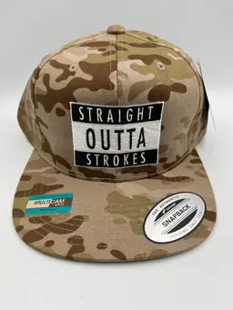 New Straight Outta Strokes Camo Baseball Cap Snapback Yupoong The Classics Golf