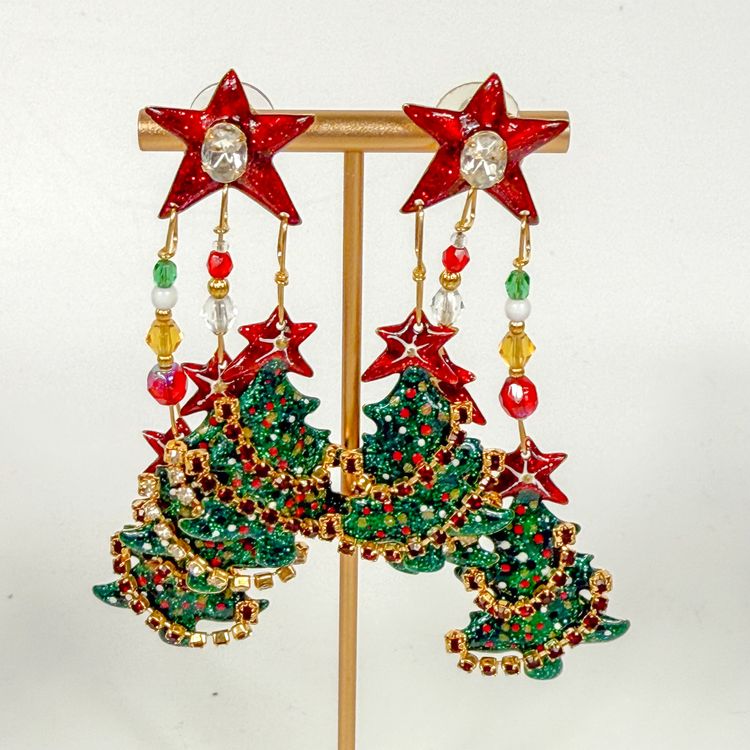 Lunch at the Ritz Xmas Tree Farm earrings