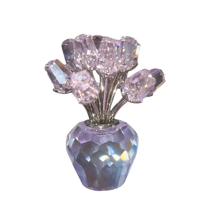 Swarovski A Dozen Pink Roses Austrian Crystal Miniature 2.5”