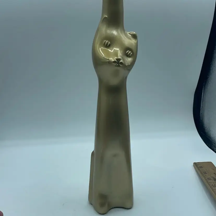 Cat Wine Bottle 13” Gold Color