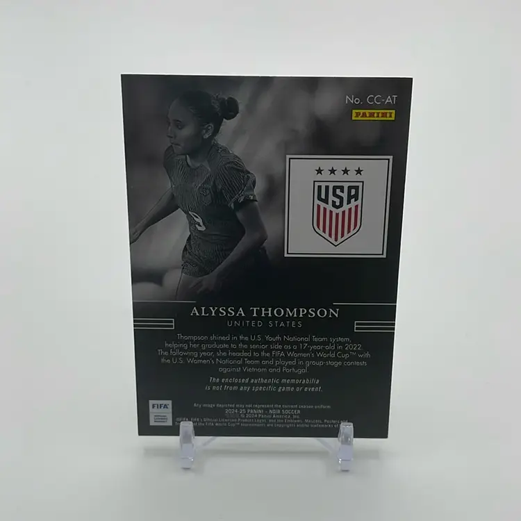 Alyssa Thompson 2024-25 Panini Noir Soccer Casting Call CC-AT /55 USWNT - Soccer Card