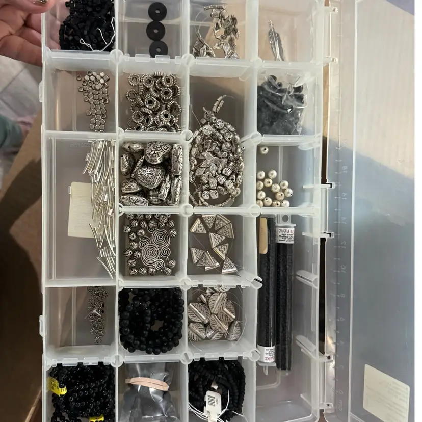 Black & Silver-tone Bead Tray