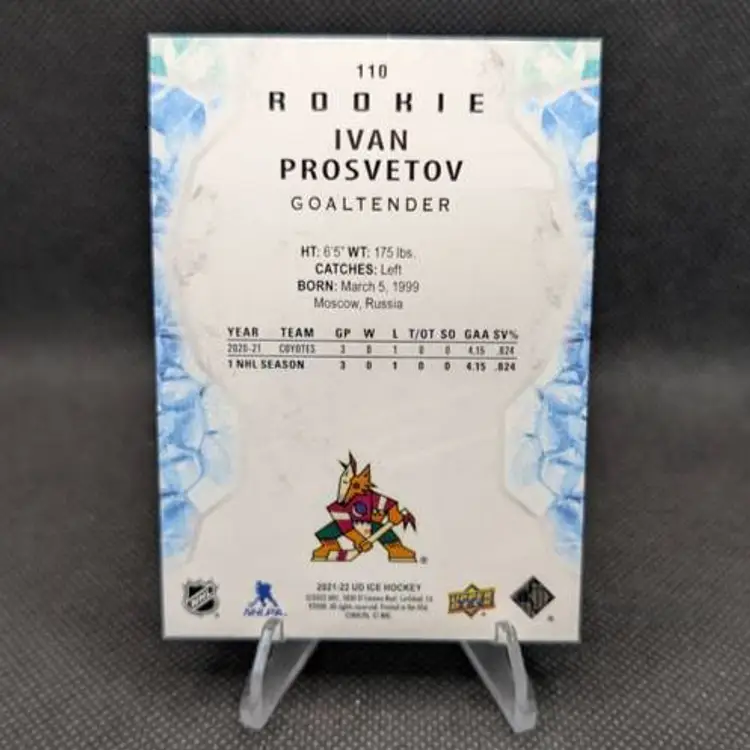 Ivan Prosvetov 2021-22 Upper Deck Ice Rookie Card (RC) #110 - Arizona Coyotes
