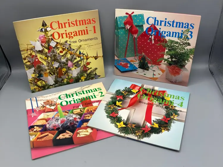 Christmas Origami Books 1-4 - Tree Ornaments, Party Decorations, Gift Wrap and Cards, & Wreaths and Displays