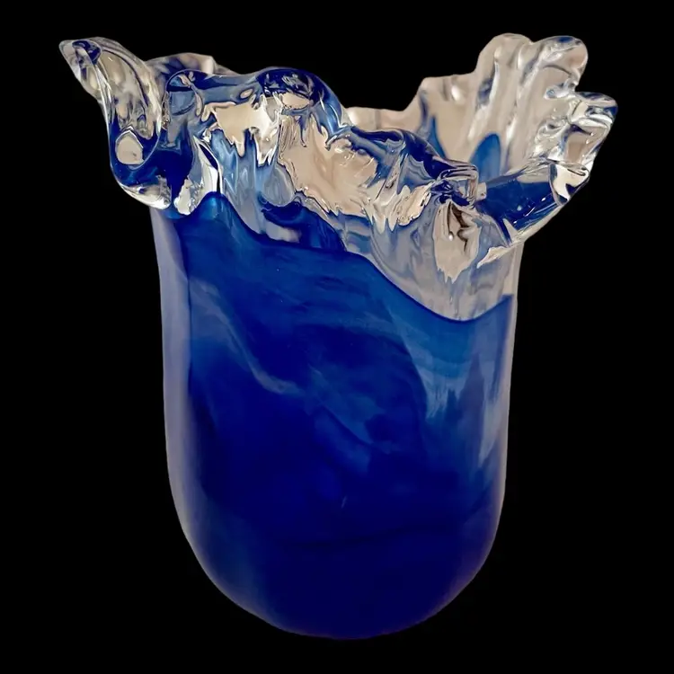 Murano White Cristal Cobalt And Clear