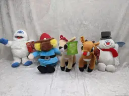 Rudolph Red-Nosed Reindeer 10”lot 5 Yeti Clarice Frosty Plush Set Toy Factory with tags