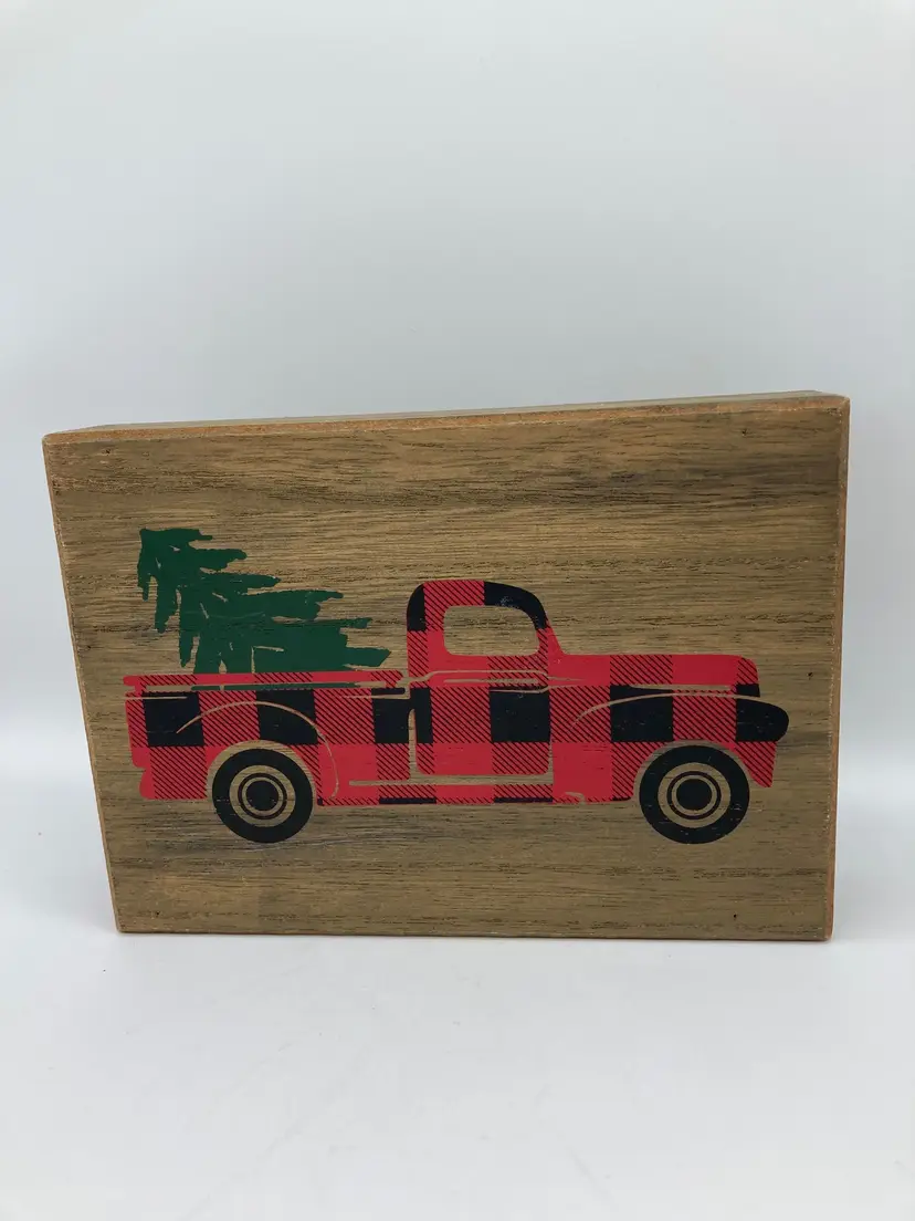 Christmas Wooden Truck Sign Decor