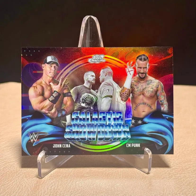 JOHN CENA & CM PUNK WWE Topps 2026 Cosmic Chrome #GS-4 Galactic Showdown
