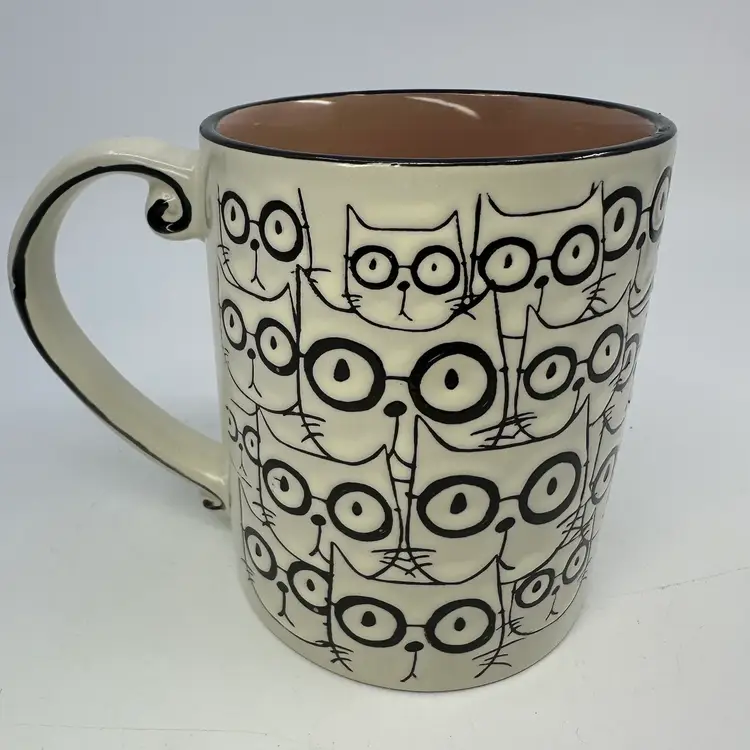 Spectrum Designz 2018 Brown Embossed Cats Mug