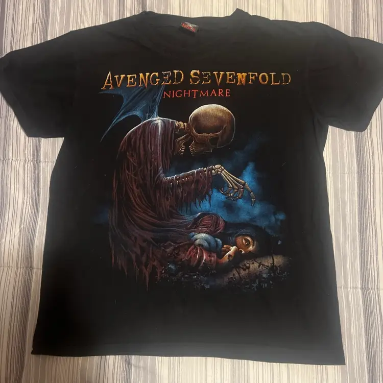 Vintage Avenged Sevenfold Nightmare Hot Rock Band T-shirt 2010 (Small Hole)