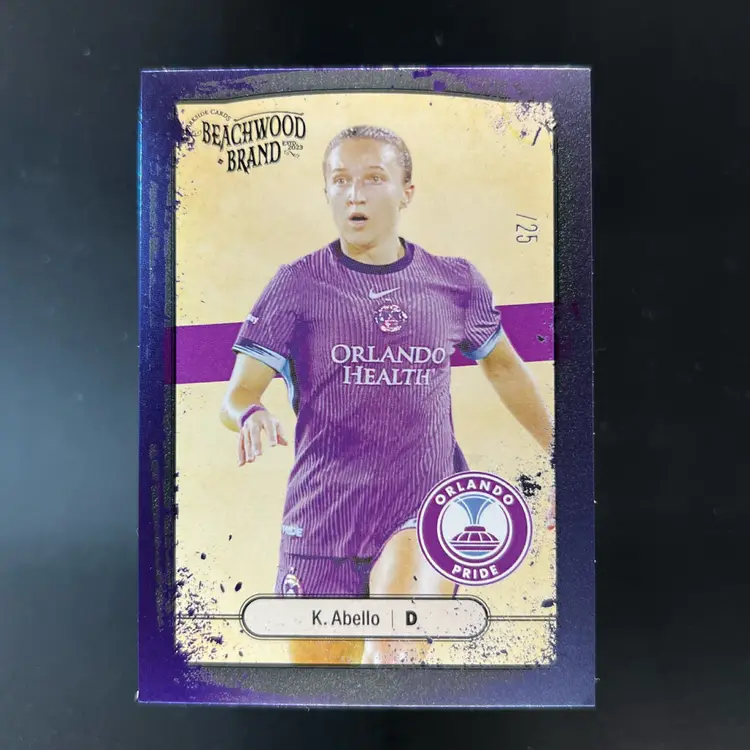 Kerry Abello 2025 Beachwood Brand Blue Foil /25 Soccer Card