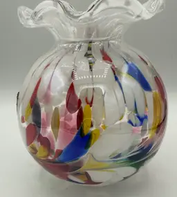 Blown Glass Confetti Vase Poland