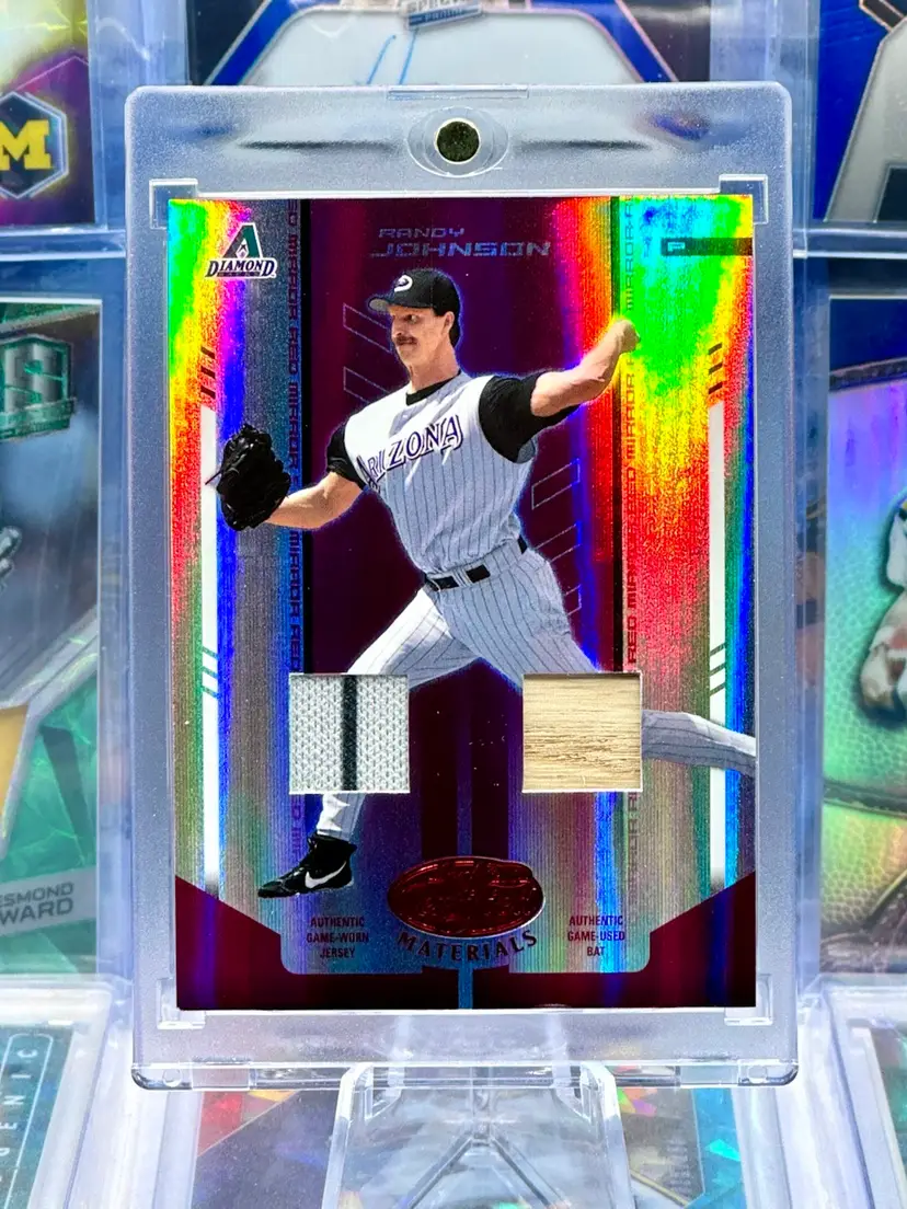 Randy Johnson 2004 Donruss GAME USED Dual Jersey Bat Patch /250 Red Arizona Diamondbacks