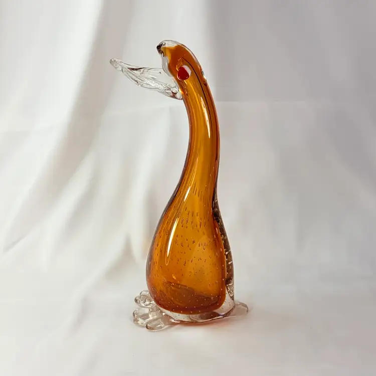 Art Glass Duck With Controlled Bubbles