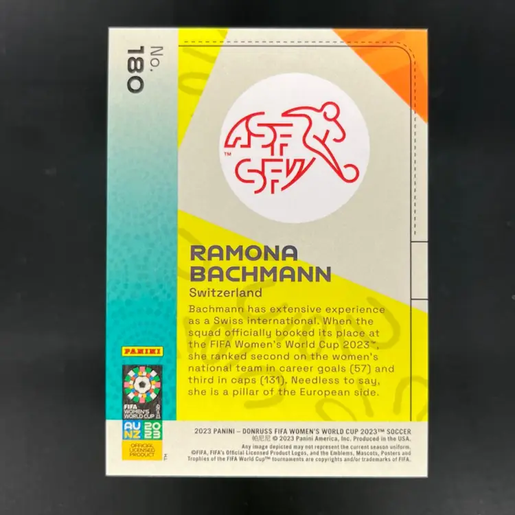 Ramona Bachmann 2023 Donruss Women’s World Cup Red /299 Soccer Card