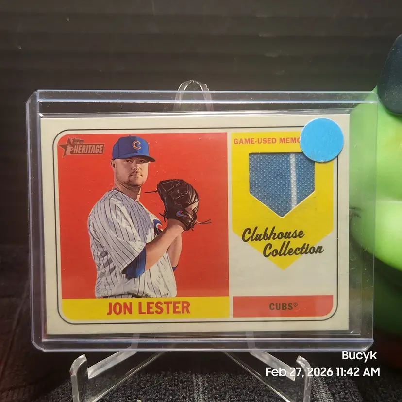 2018 Topps Heritage Relic - Jon Lester Chicago Cubs