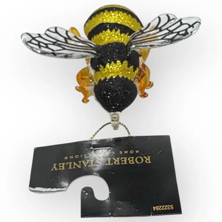 Robert Stanley Glittered Glass Bumble Bee Figurine