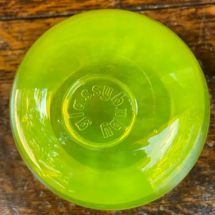 GlassyBaby Drinker “Pucker” - Yellow Hand-Blown Drinking Glass.