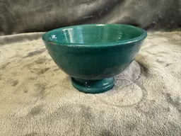 Vintage Art Studio Pottery Bowl Safi Morocco Ahmed Serghini Red Clay Turquoise