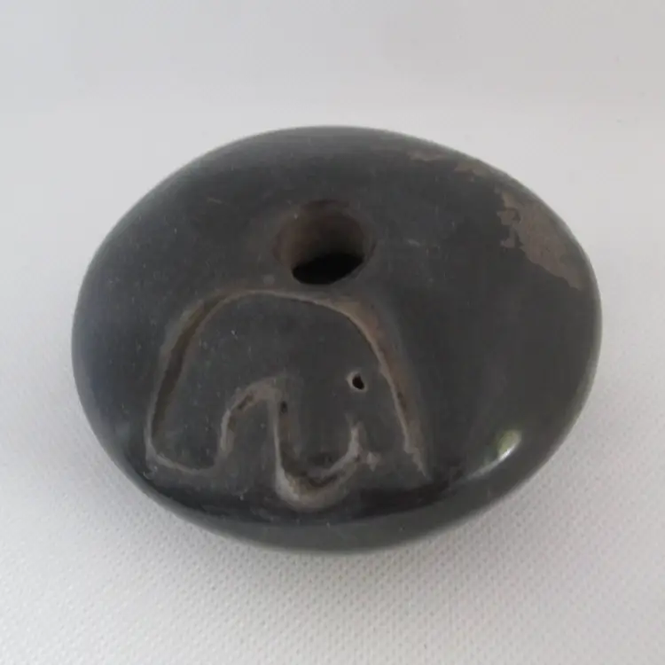 Santa Clara Pueblo Burnished Blackware Seed Pot signed Genevieve Suazo