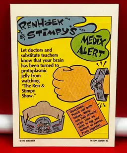 1993 Topps Trading Card Nickelodeon Toons Renhoek & Stimpy's Medix Alert