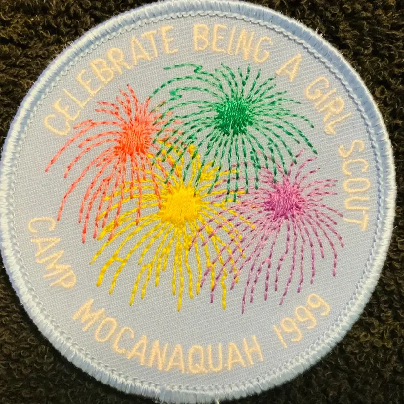 Vintage Scouting Fun Patch: Celebrate Being A Girl Scout Camp Mocanaquah 1999