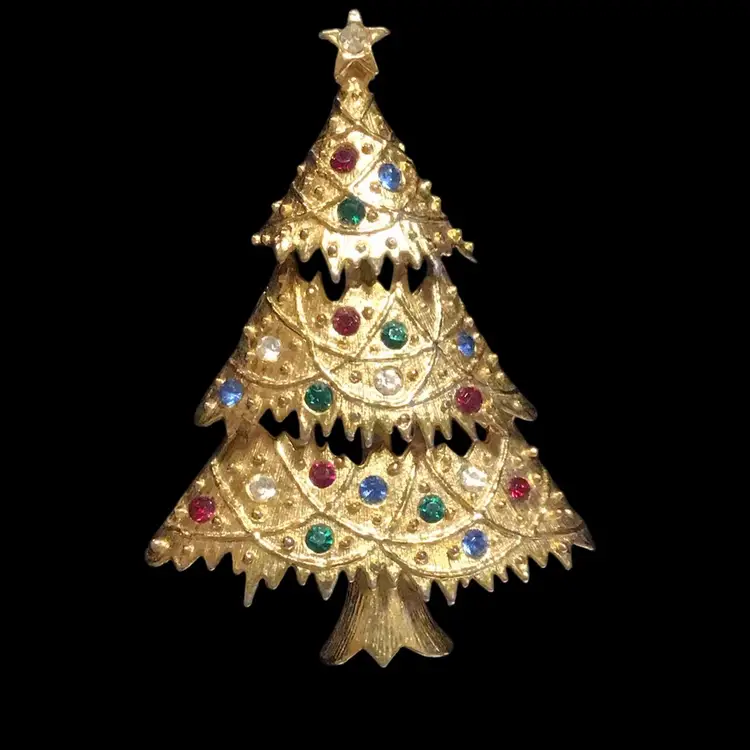 Vintage Eisenberg Ice Christmas Tree Brooch