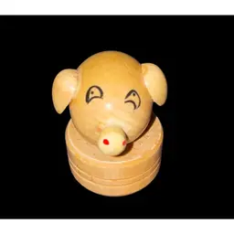 #02- Vintage Wood Kokeshi Style Miniature Figuring As Pictured