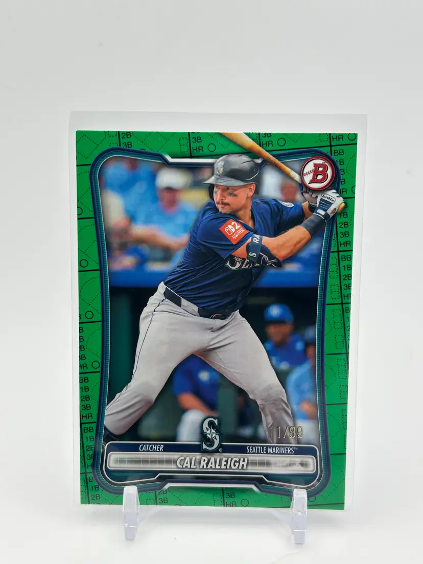 Cal Raleigh 2026 Bowman Green Scorecard Pattern Border /99