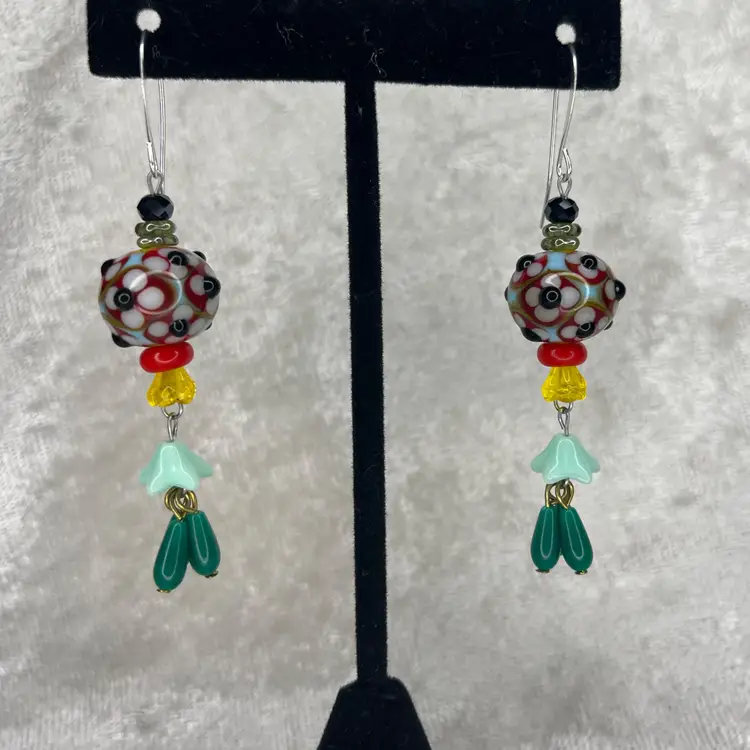 #29 "Marsha Marsha Marsha" Series - Handmade by Me -- Lampwork Glass Earrings