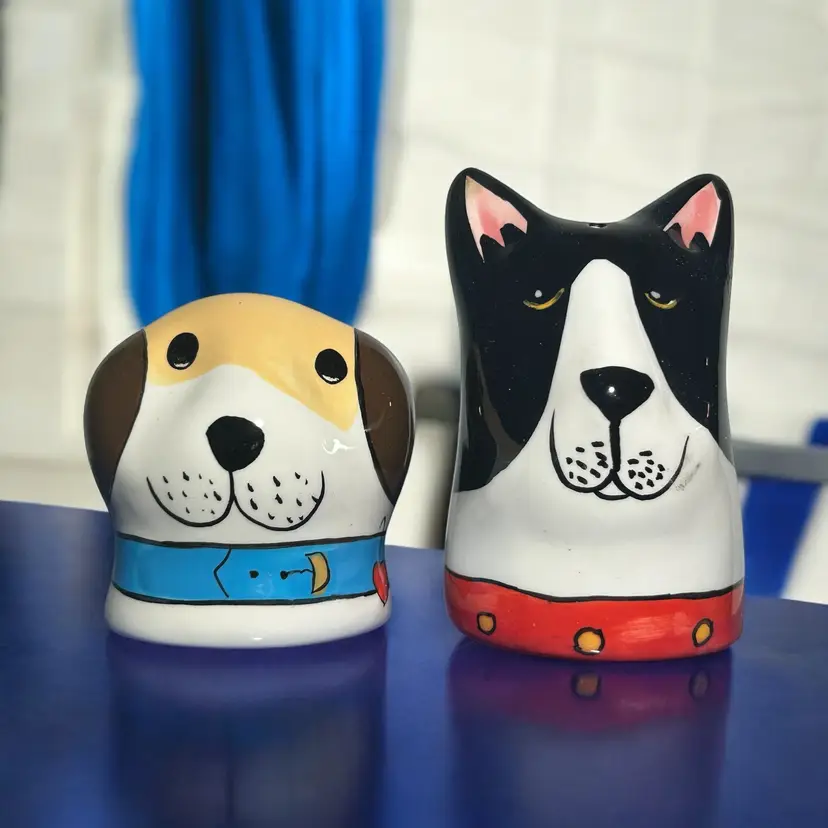 Dogzilla Candace Reiter Dog Salt & Pepper Shaker Vintage Ceramic Henriksen