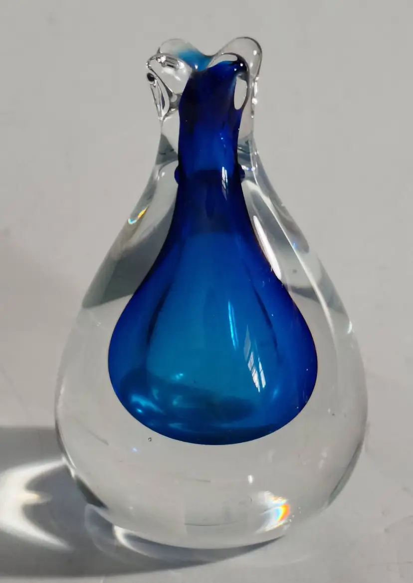 Vintage 1988 Signed Mary Angus Teardrop Perfume Bottle/Paperweight, No stopper