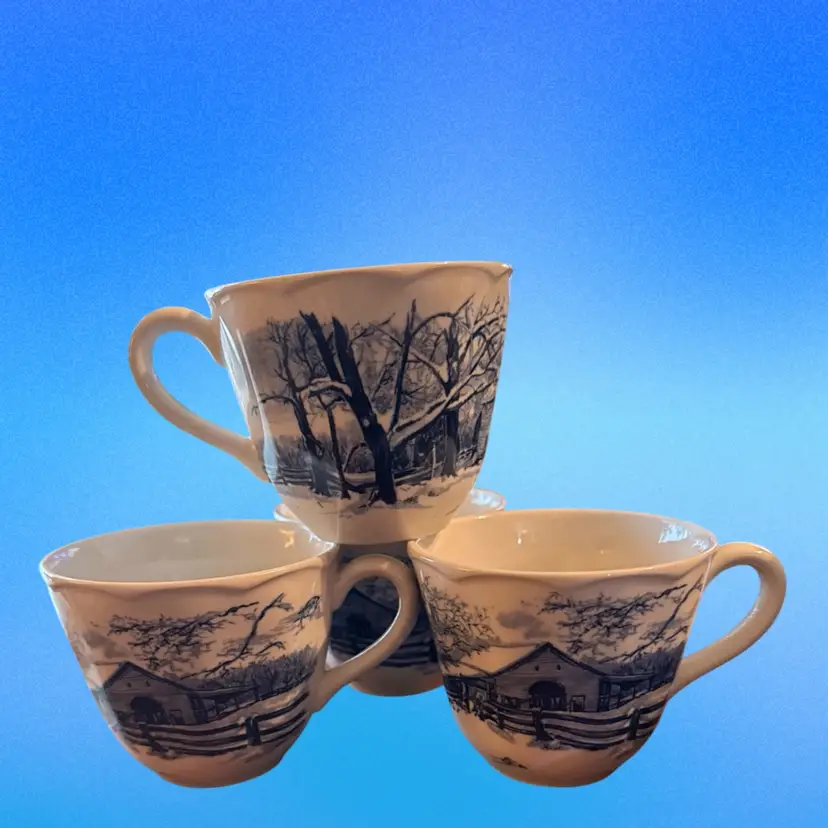 Riverwood (4)~ Cup Set Bob Timberlake International Tableworks England Disc.